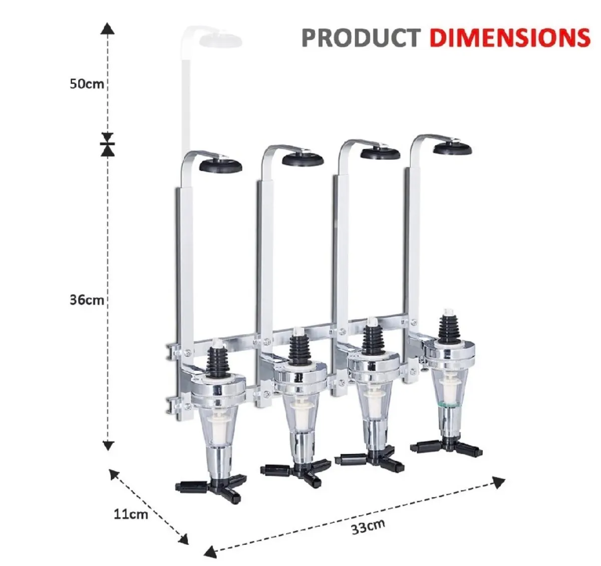 4 Bottle Wall Mounted Optic Dispenser Home Bar NEW - Image 4