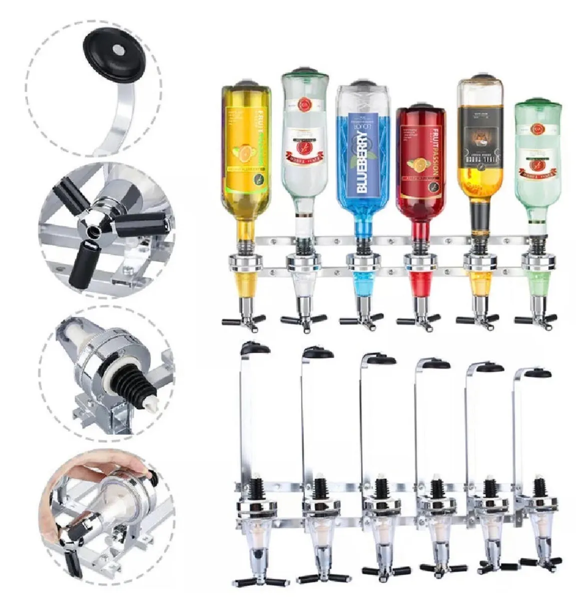 6 Bottle Wall Mounted Optic Dispenser Home Bar NEW - Image 1