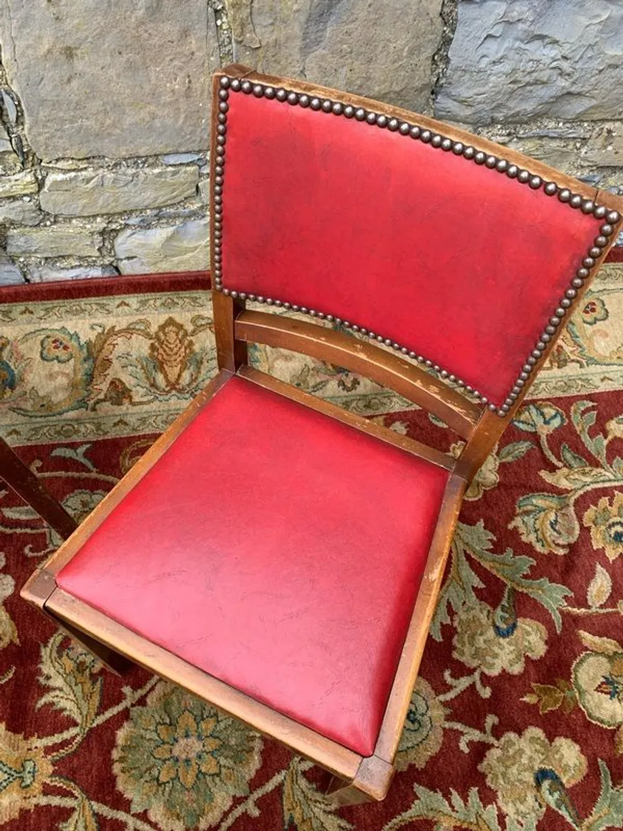 A pair of mid century leatherette kitchen chairs. - Image 3