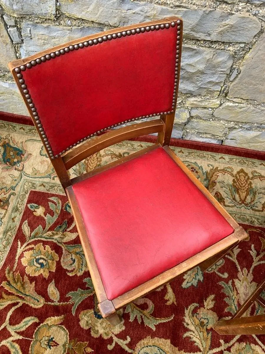 A pair of mid century leatherette kitchen chairs. - Image 4