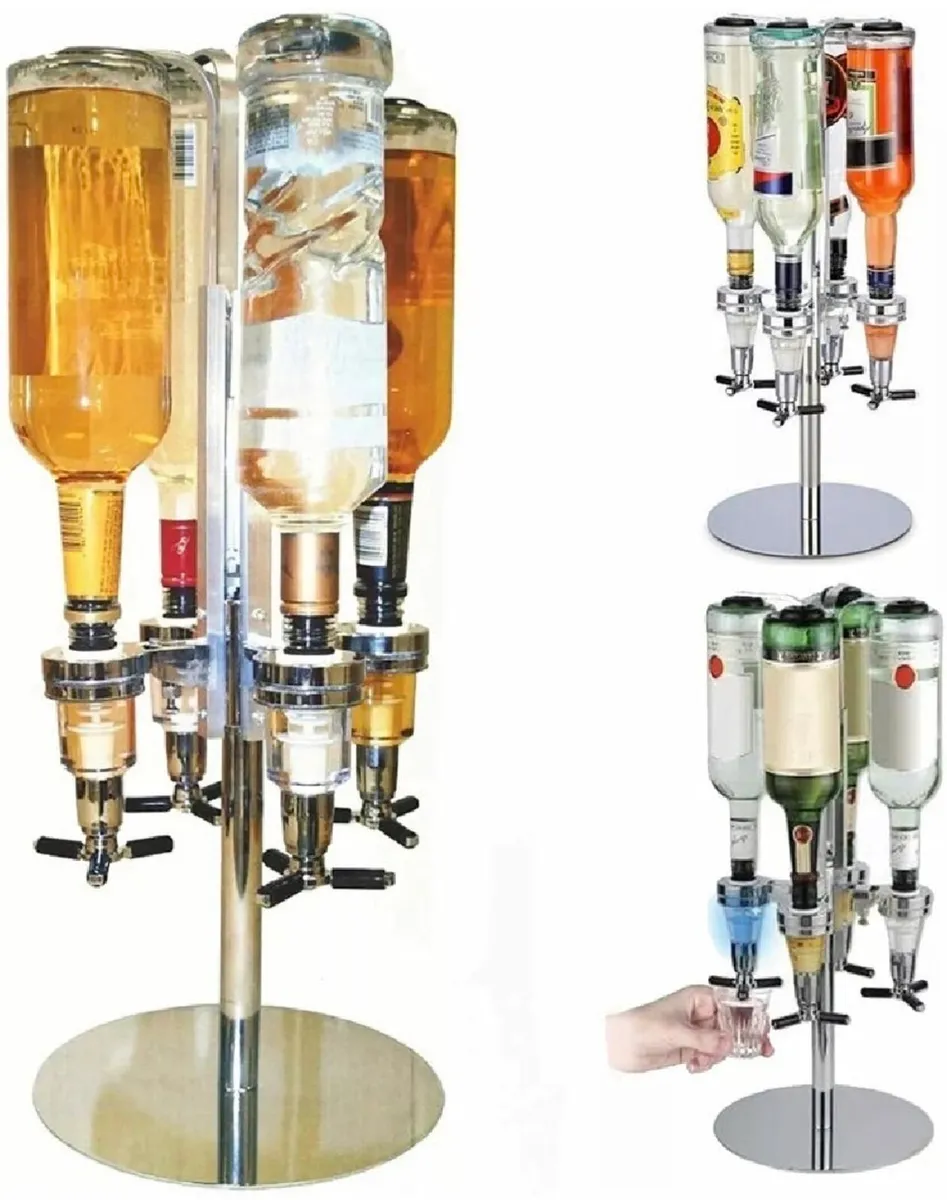 4 Bottle Rotary Home Bar Drinks Optic Dispenser - Image 2
