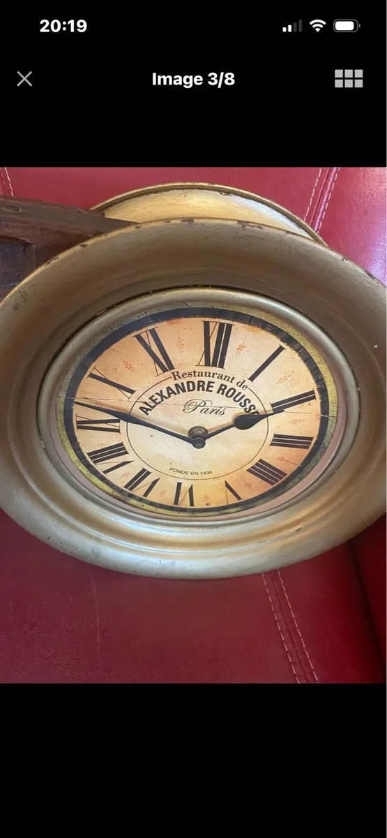 Brass Double Sided Wall Clock - Image 3