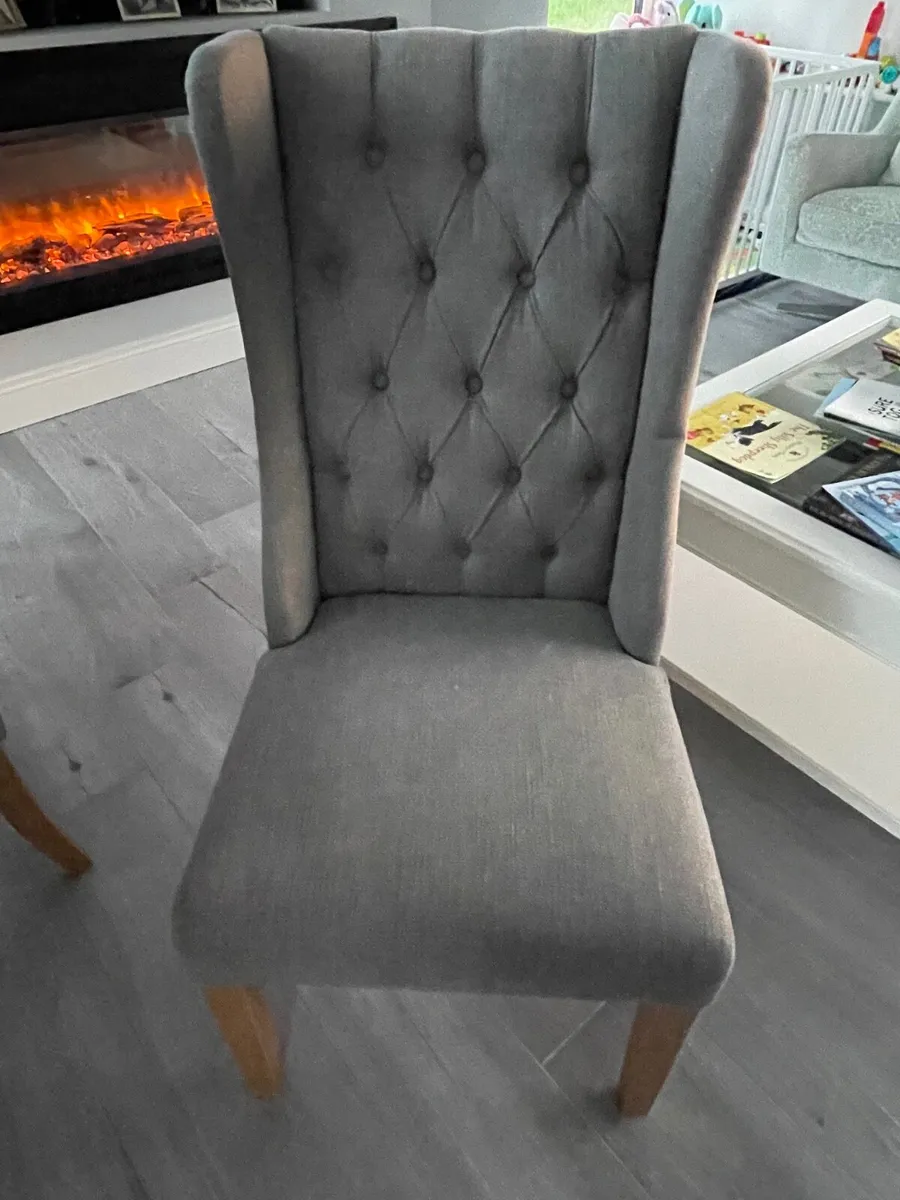 Dining Chair - Grey Fabric - Image 1