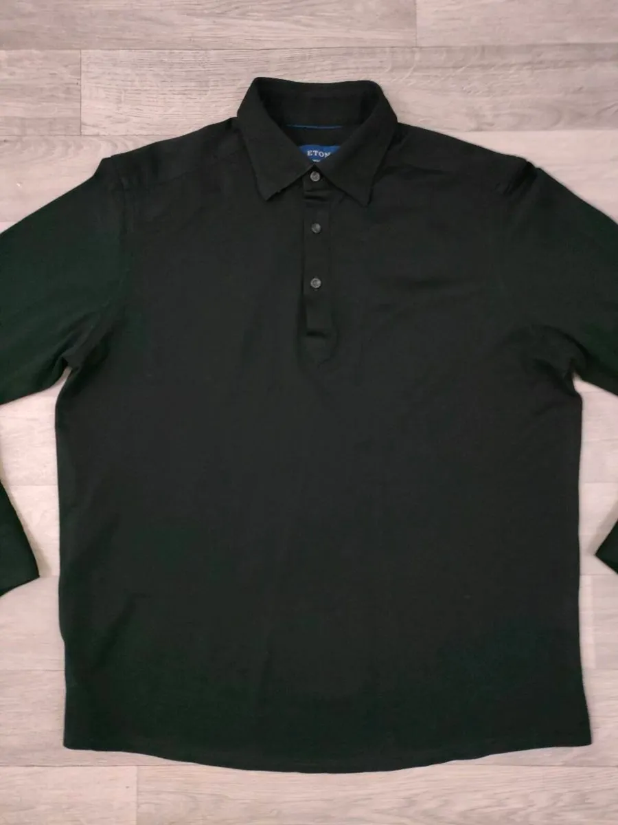 Eton Long Sleeve Polo Shirt Mens Large - Image 2