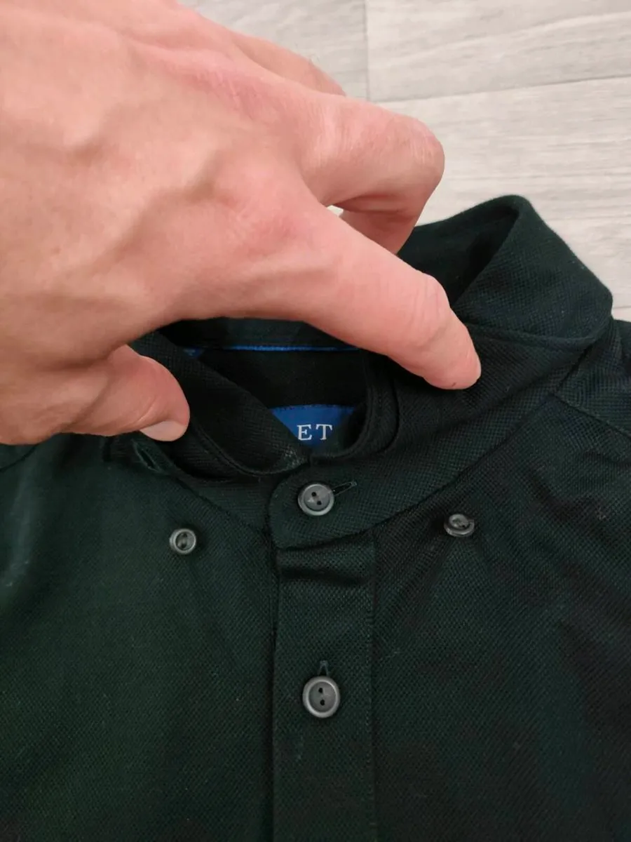 Eton Long Sleeve Polo Shirt Mens Large - Image 3
