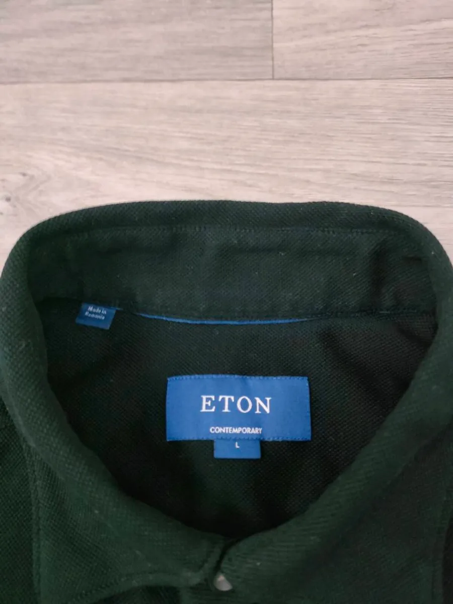 Eton Long Sleeve Polo Shirt Mens Large - Image 4