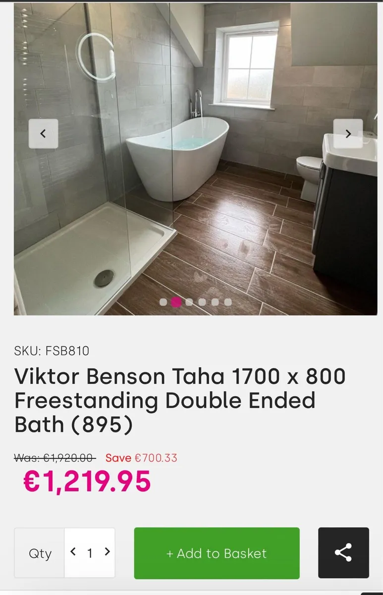 Freestanding Bath 1700x 800 - Image 2