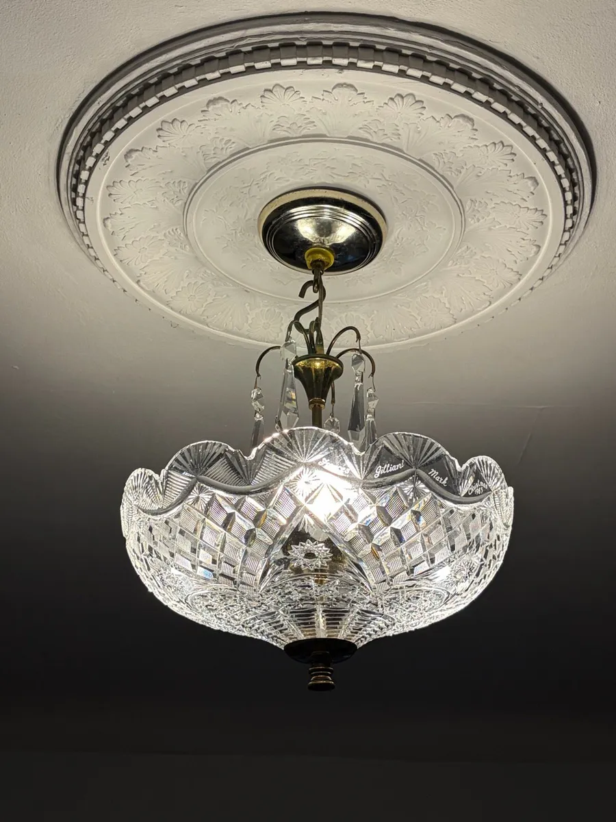 Waterford crystal up light chandelier. - Image 2