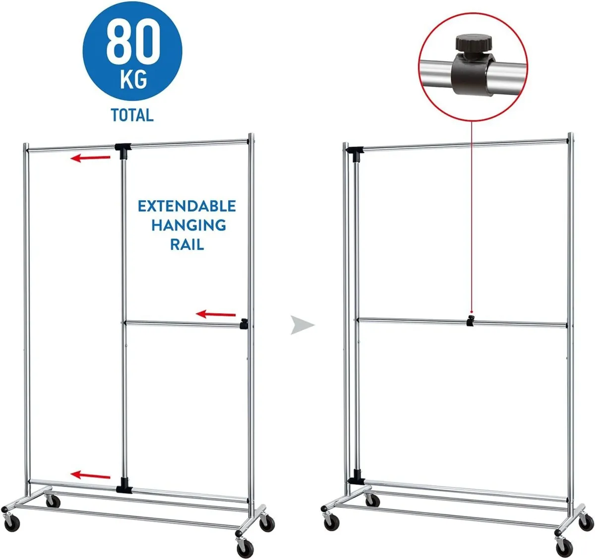 Marvel Heavy Duty Clothes Rail Mobile Wardrobe - Image 4