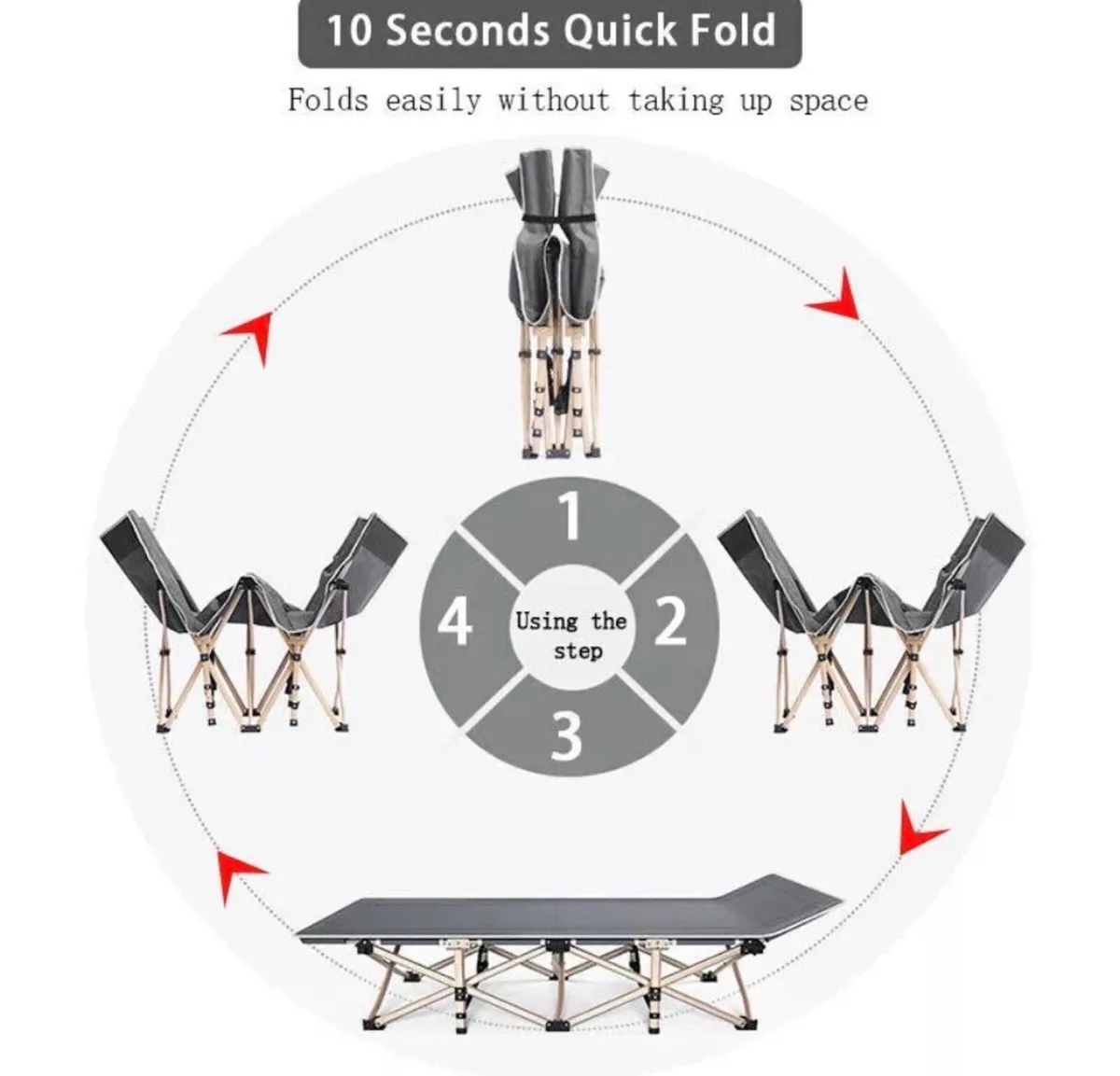 NEW Portable Folding Bed with Mattress - Image 3
