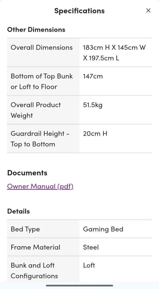 X rocker bed - Image 3