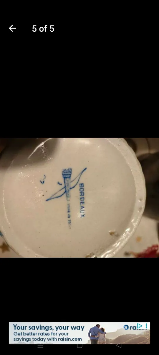 Antique blue and white Ridgeway Bordaux, Stoke on - Image 2