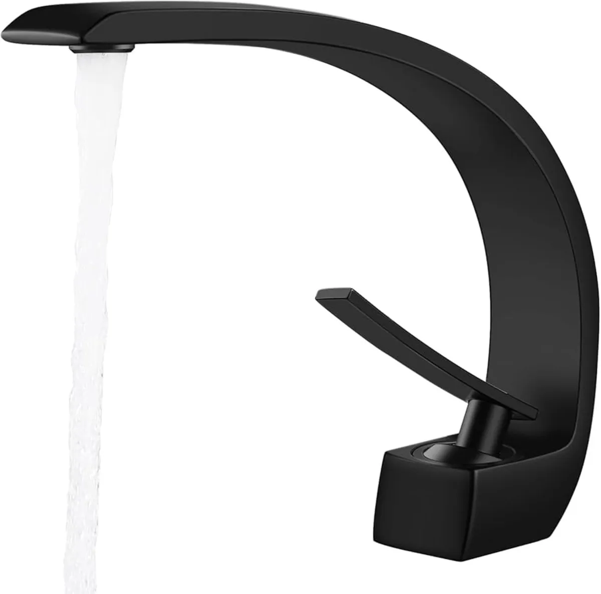 Taps Black Basin Mixer Tap Single Lever Bathroom S - Image 1