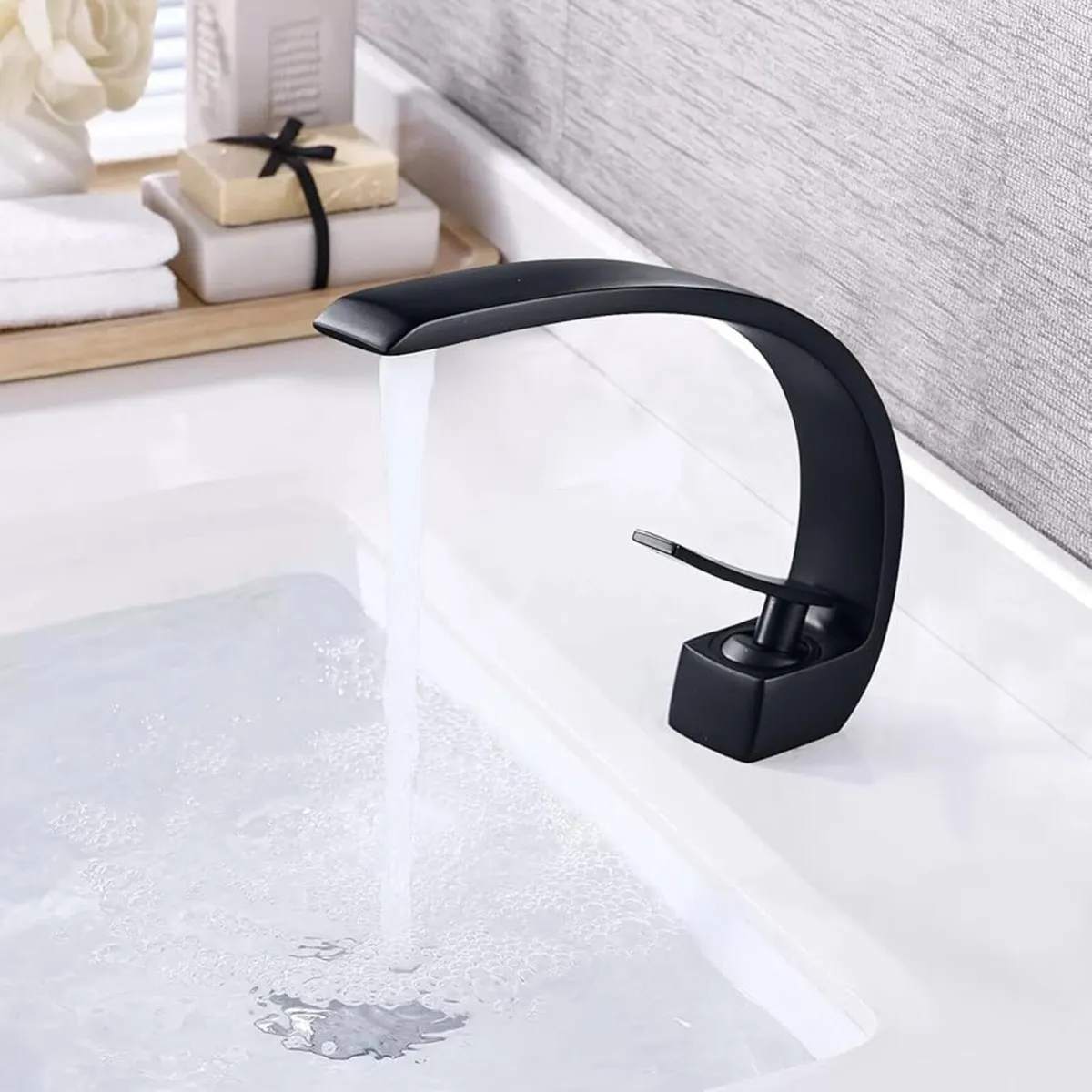 Taps Black Basin Mixer Tap Single Lever Bathroom S - Image 2