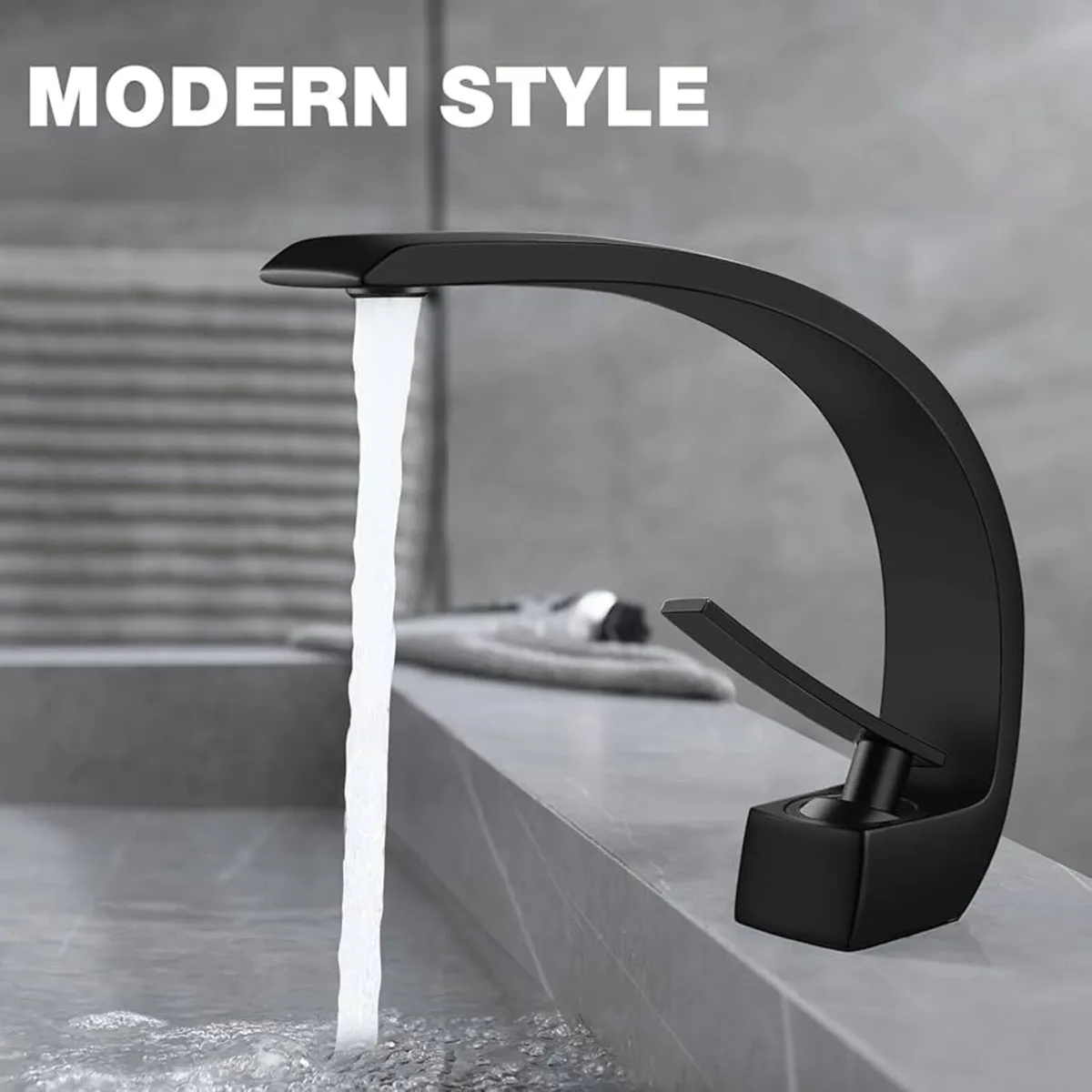 Taps Black Basin Mixer Tap Single Lever Bathroom S - Image 3