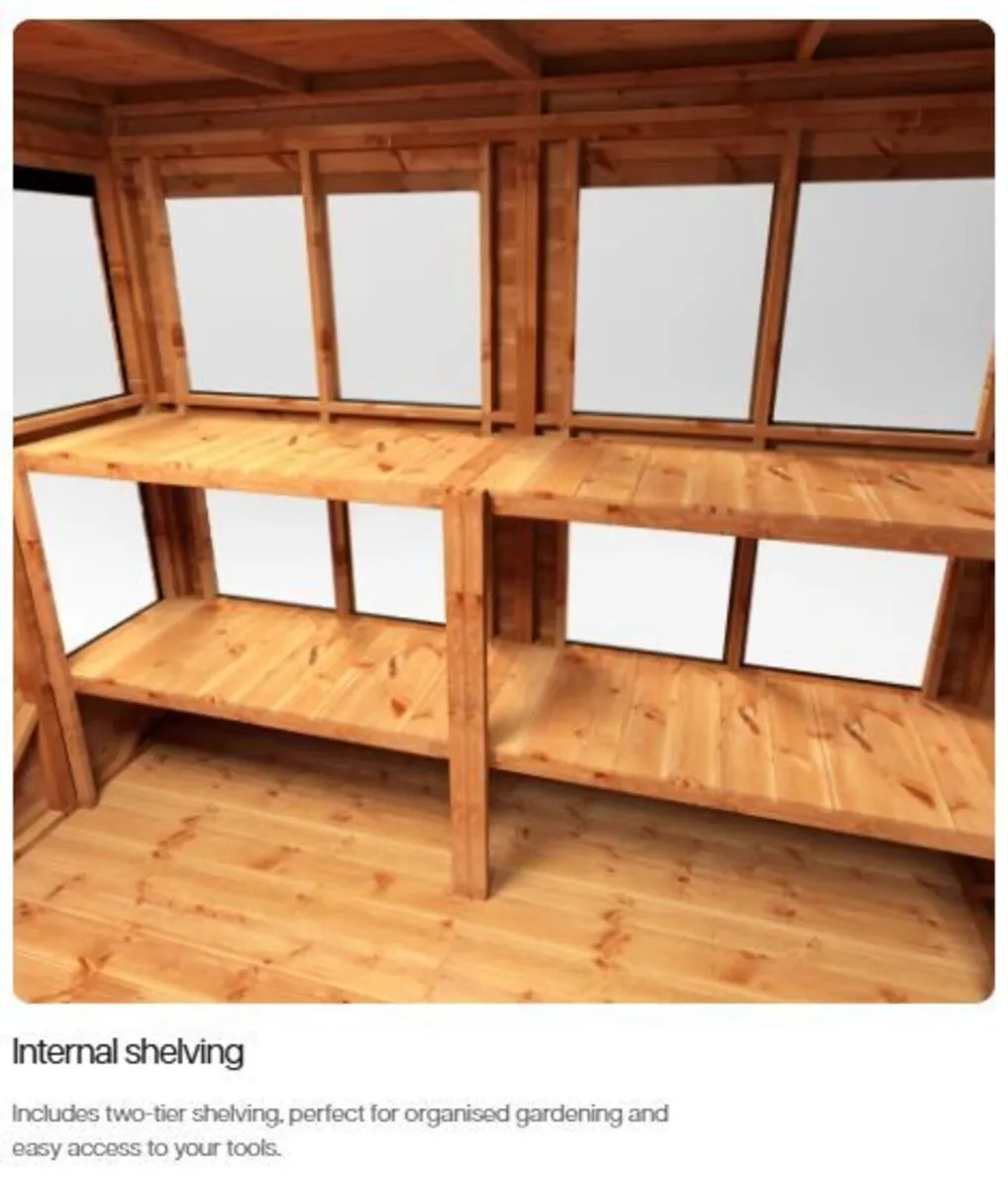 Spacious 12×6 Deluxe Timber Pent Potting Sheds - Image 2