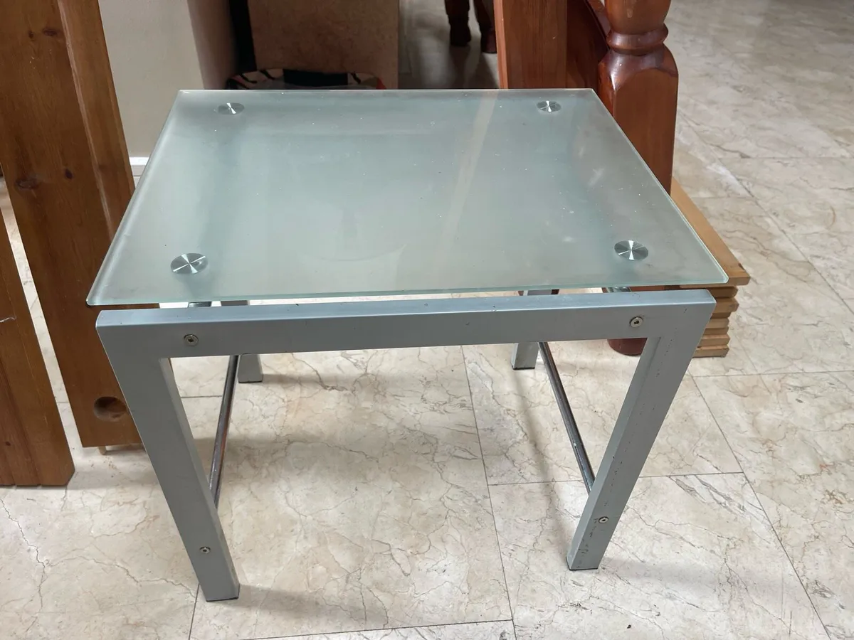 Lovely Glass Topped Side Or Small Coffee Table