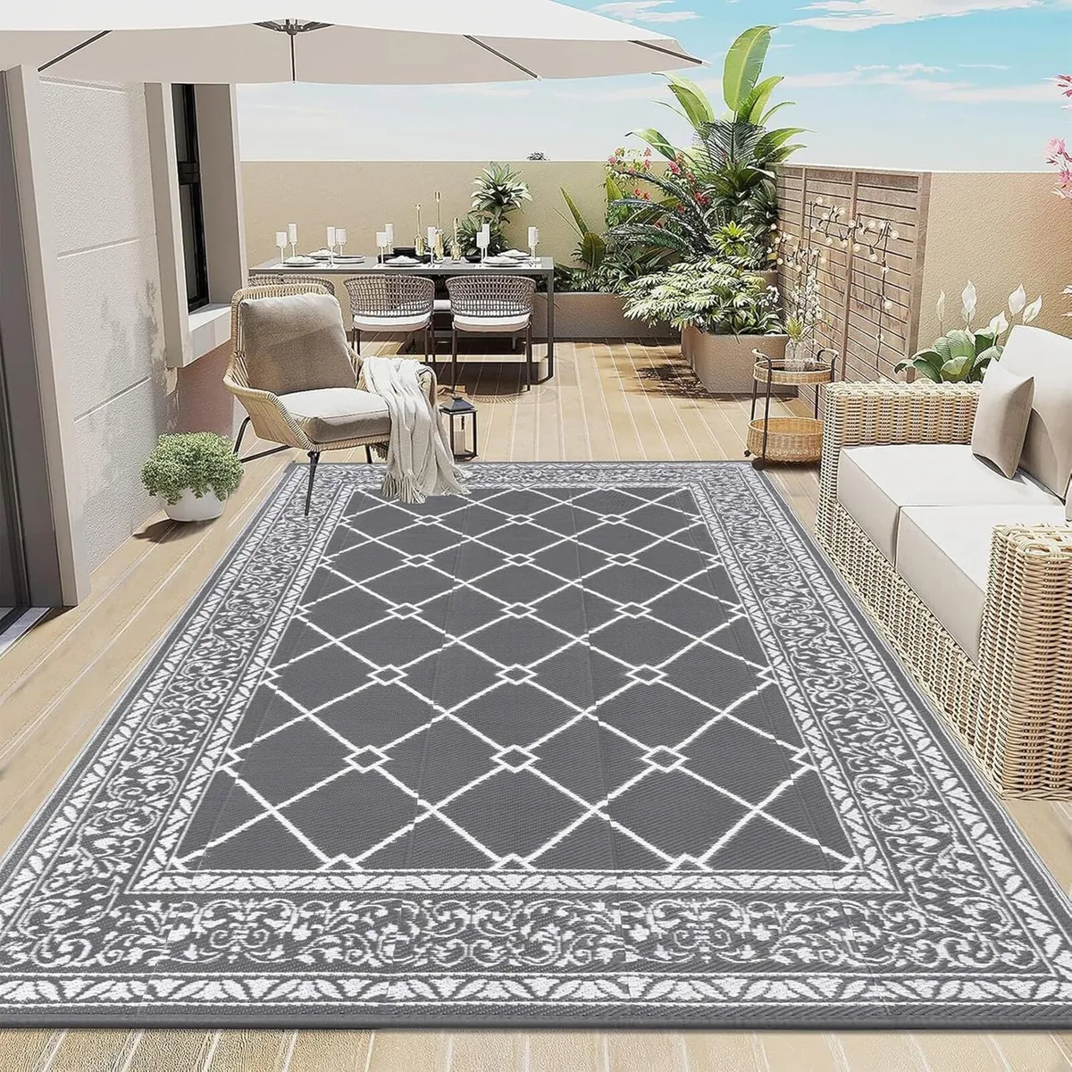 Outdoor Rugs for Garden Waterproof 270 x 360 cm - Image 3