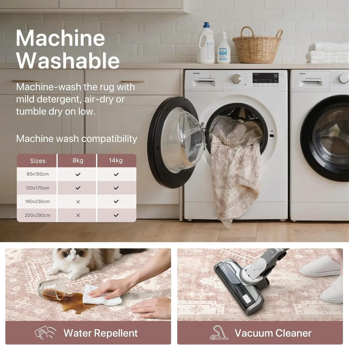 Rugs Living Room 200x290cm Extra Large Washable - Image 3