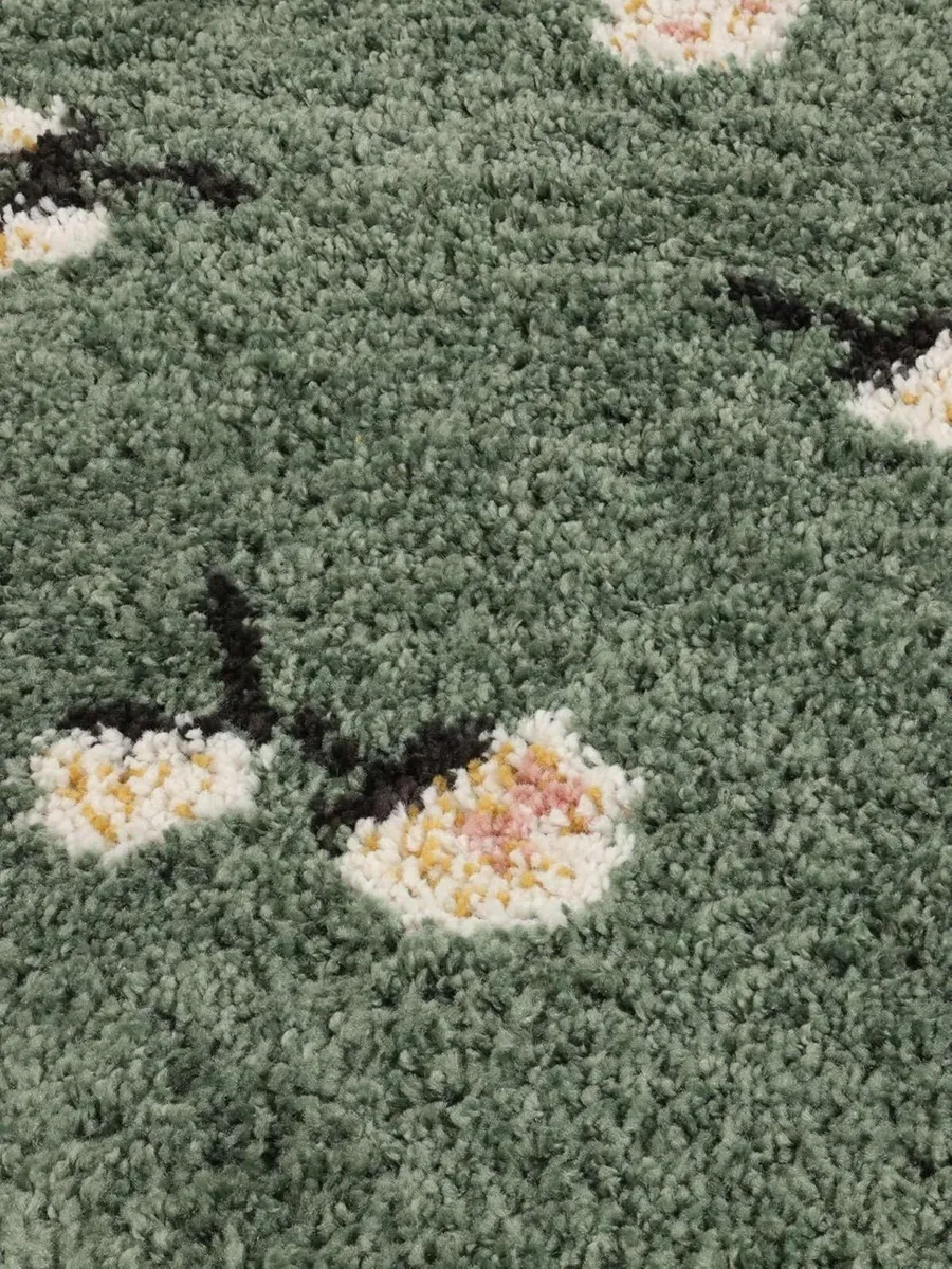 Linnea Kids Rug Shaggy/Handloom Ø 3′3″ ft (Ø 100 - Image 4