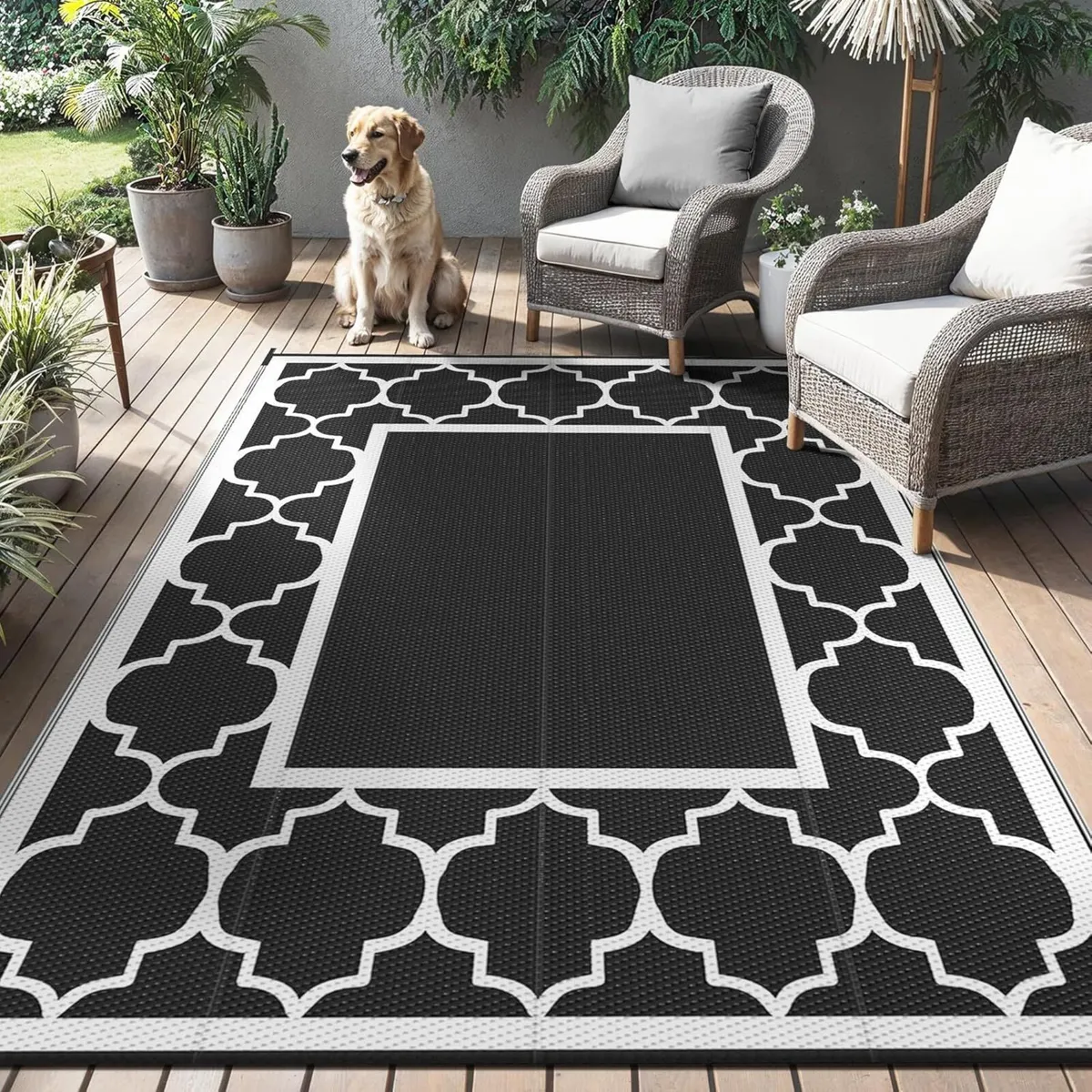 Outdoor Rug Garden Rugs Waterproof Reversible - Image 1