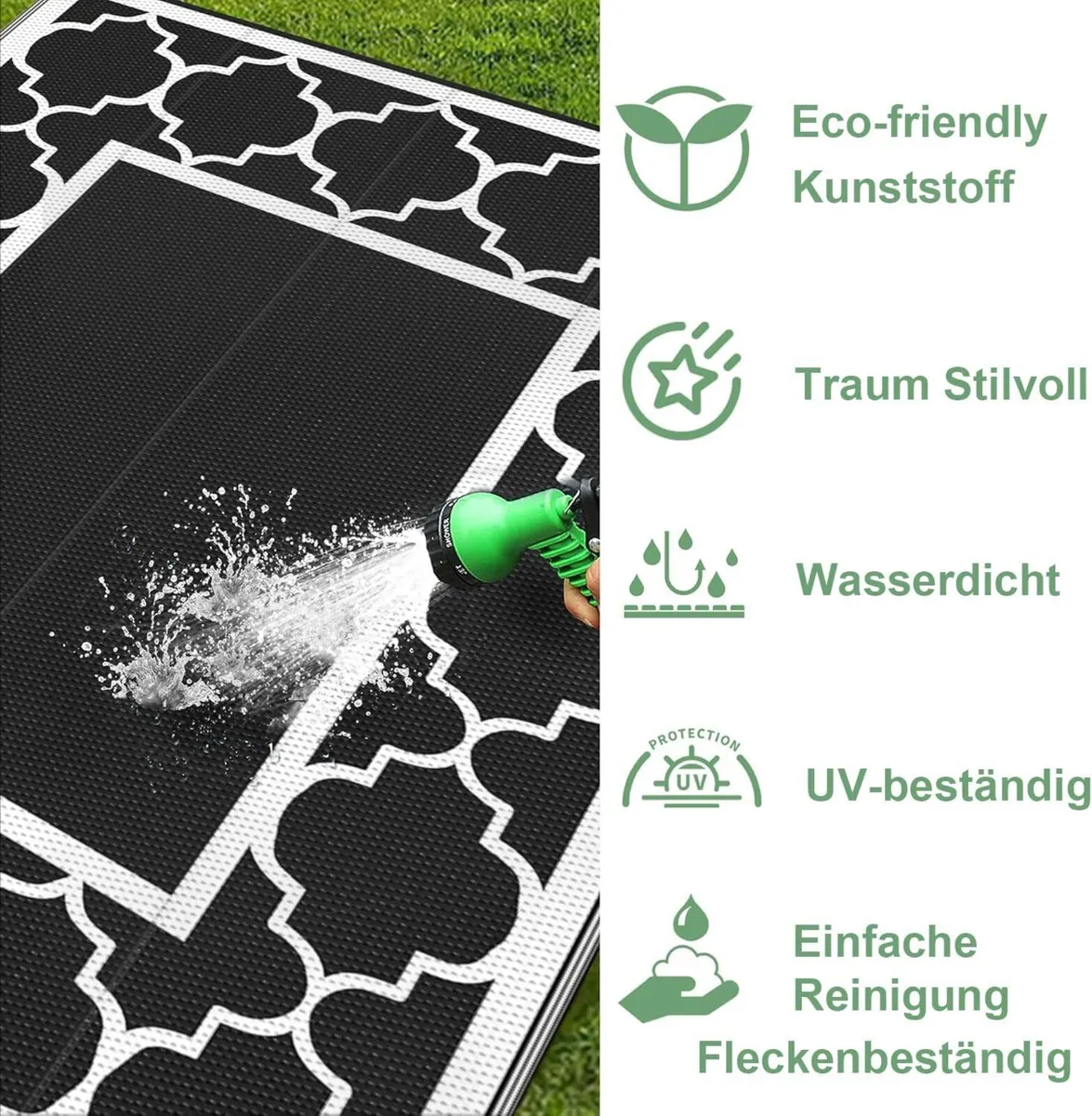 Outdoor Rug Garden Rugs Waterproof Reversible - Image 4