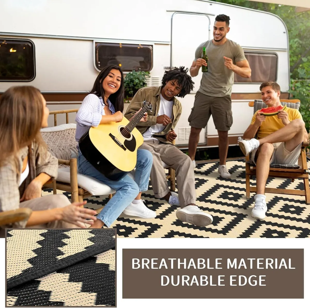 Outdoor Rug for Patios Waterproof Reversible - Image 4