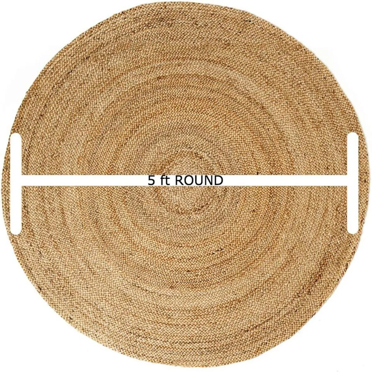 Jute Braided Rug - 150 CM or 5' Round Handwoven - Image 2