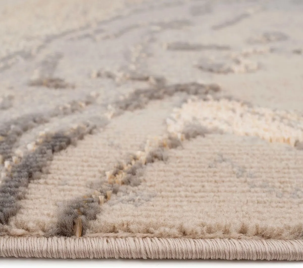 Large Modern Gold Metallic Marble Area Rug Plush - Image 2