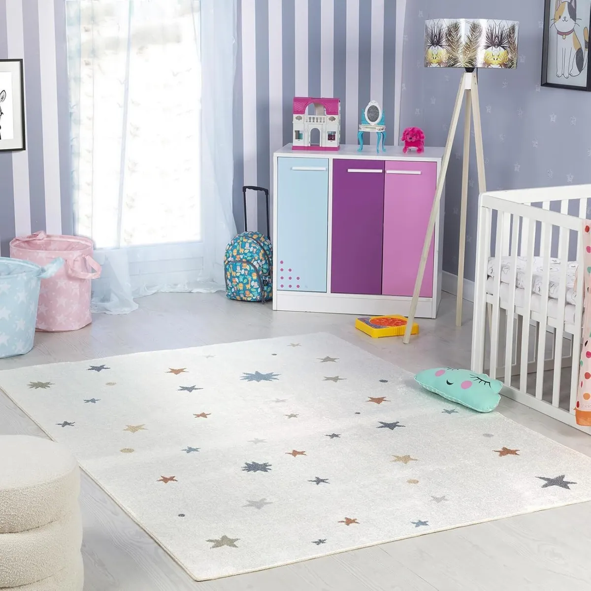Stella Stars Washable Kids Rug - Childrens Rugs - Image 1
