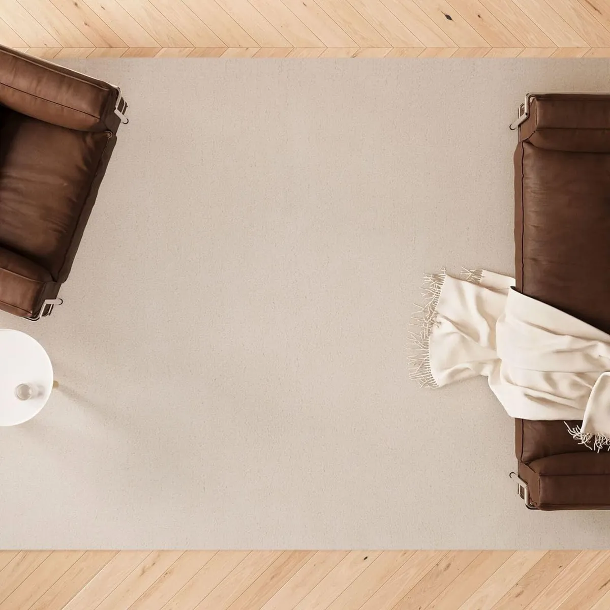 Cream Rug Plush Cotton-Backed Luxury Comfort - Image 1