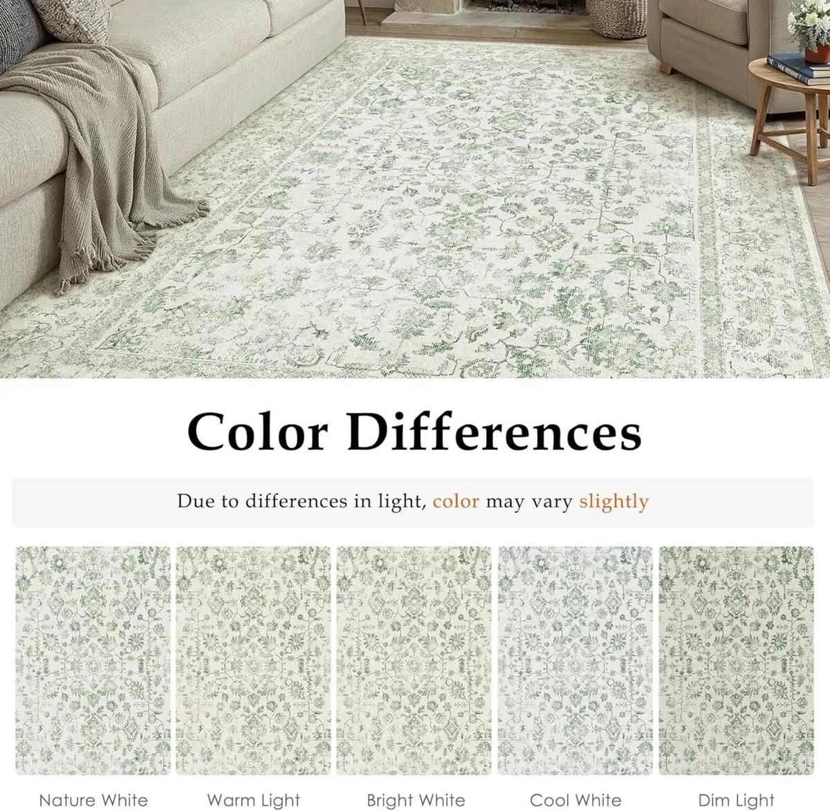 160x230 cm Washable Rugs Living Room Vintage - Image 2