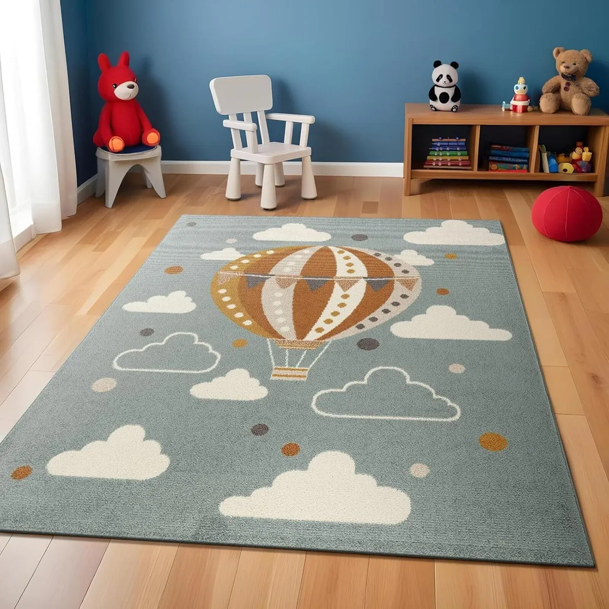 Monty Hot Air Balloon Kids Rug - Childrens Rugs - Image 1