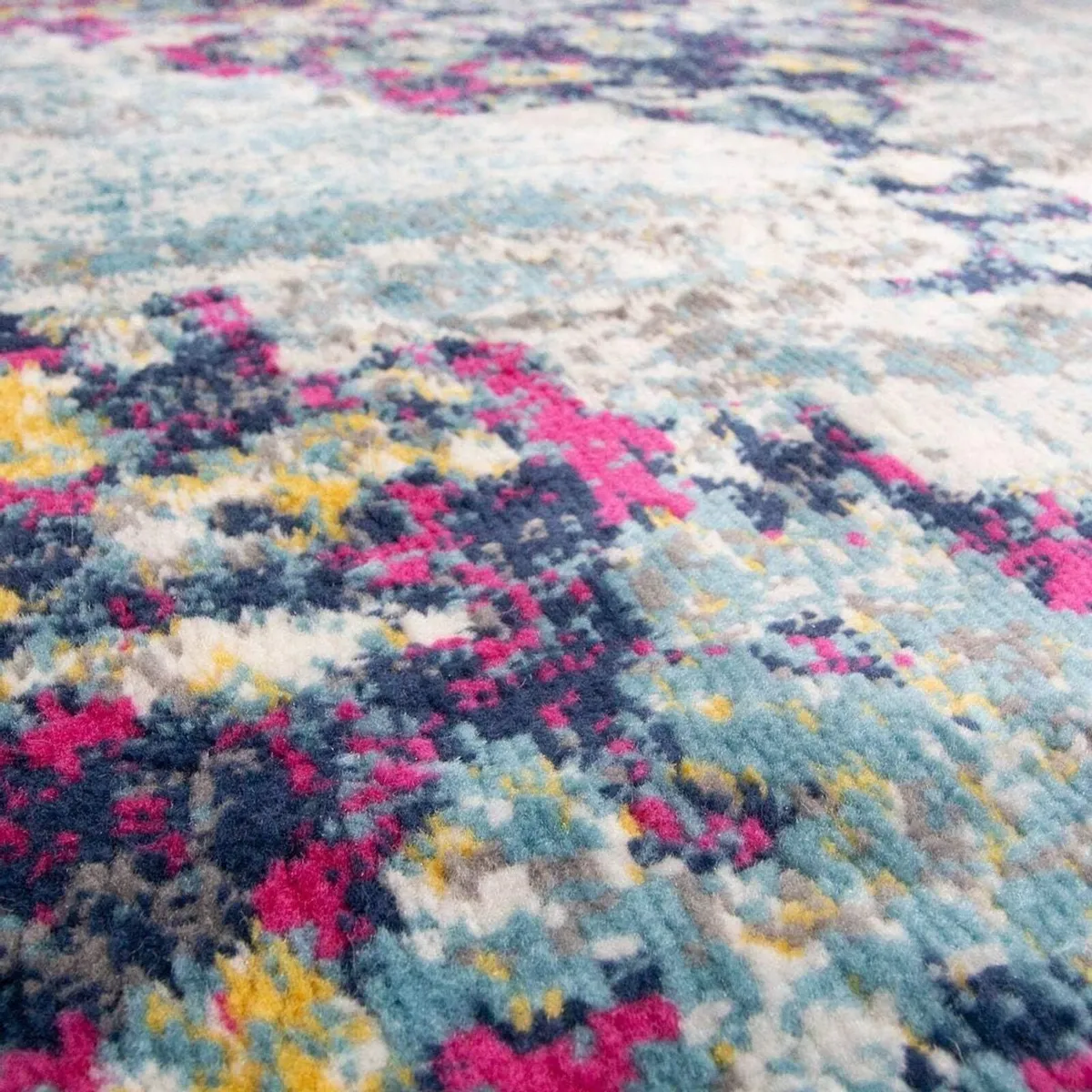 Luxury Large Blue Pink Traditional Distressed Rug - Image 3