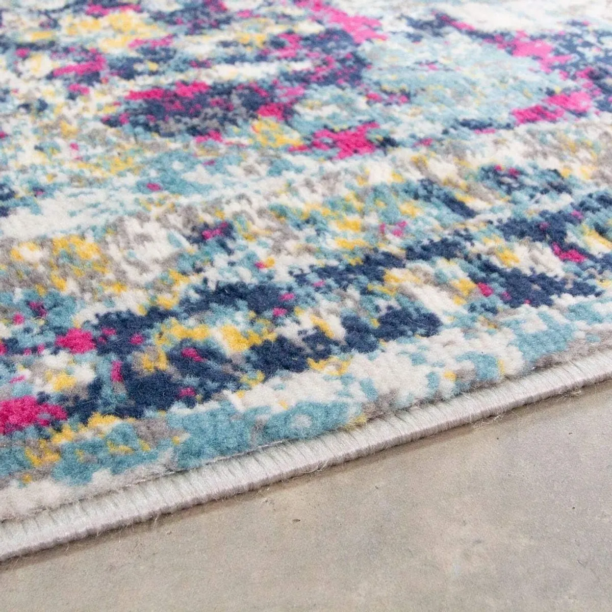 Luxury Large Blue Pink Traditional Distressed Rug - Image 4