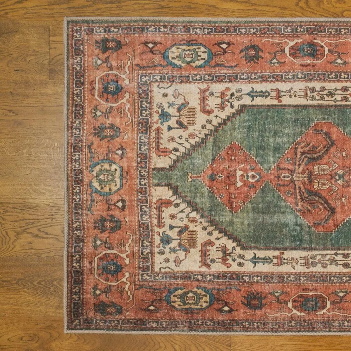 Machine Washable Terracotta Livingroom Rug - Image 3