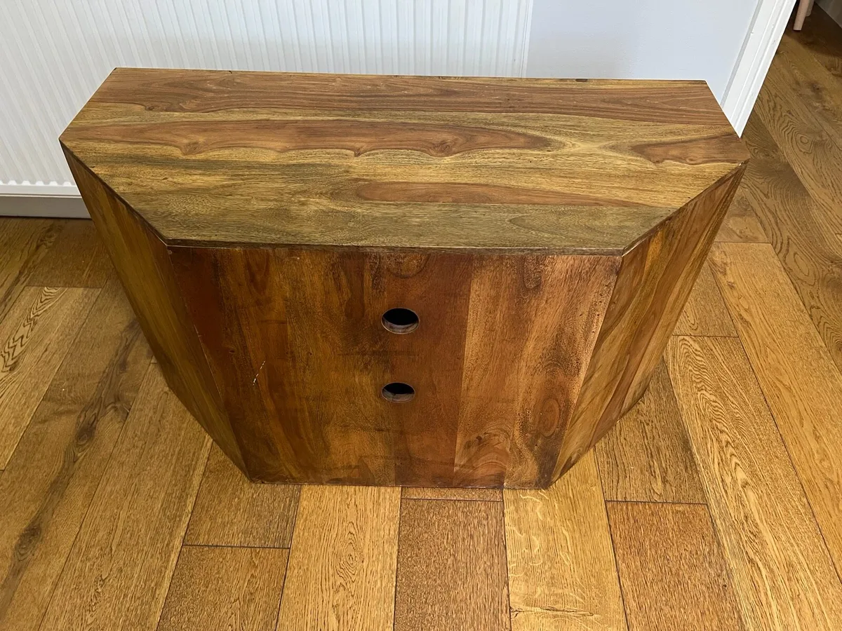 Solid Wood TV Unit - 2 Drawers - Image 3