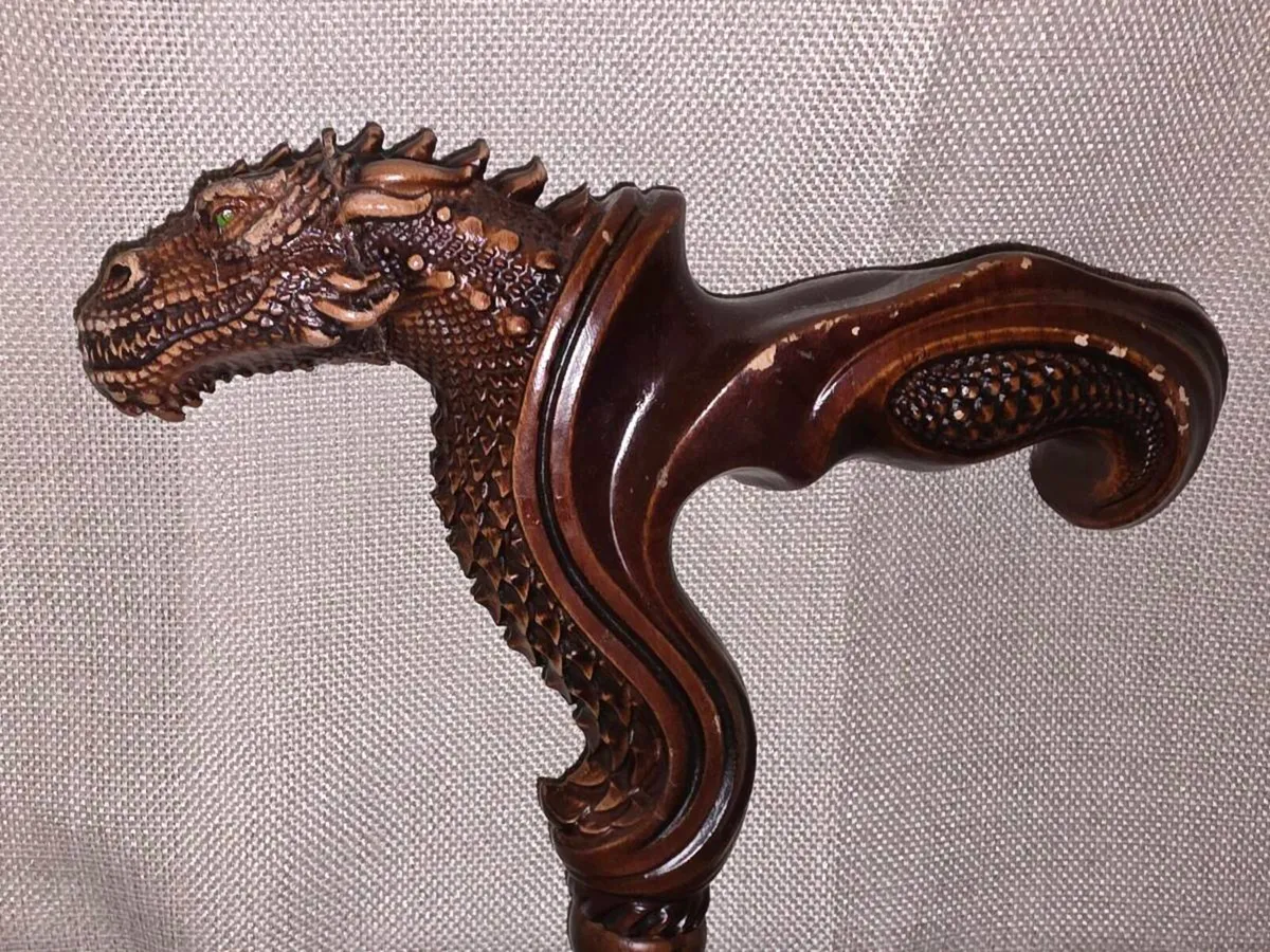 RARE, HUGE DRAHON BIRCHWOOD, 28"Tall New Cane ! - Image 2