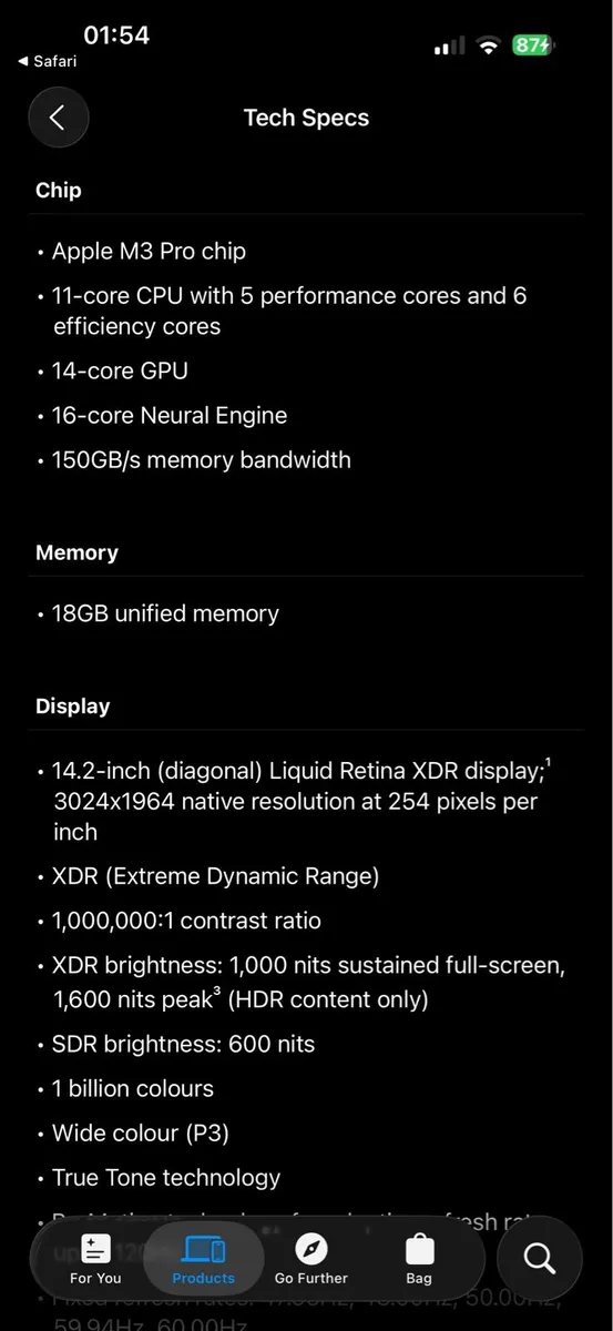 MacBook Pro M3Pro 18Gb 512GB with AppleCare+