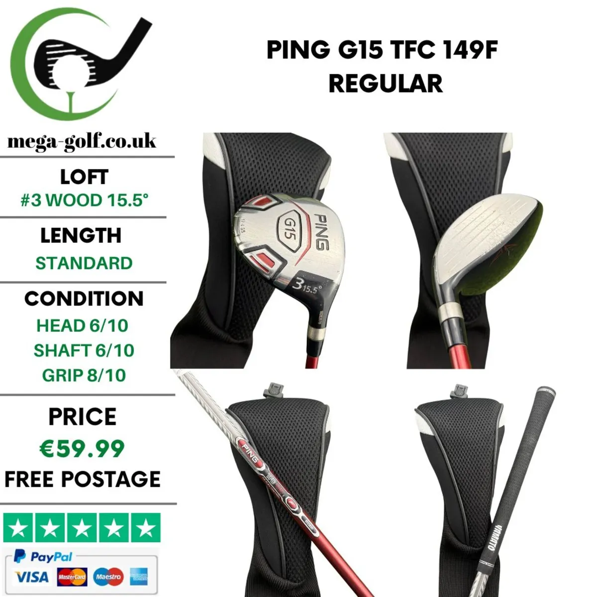 Ping G15 #3 Wood 15.5° / TFC 149F Regular - Image 1