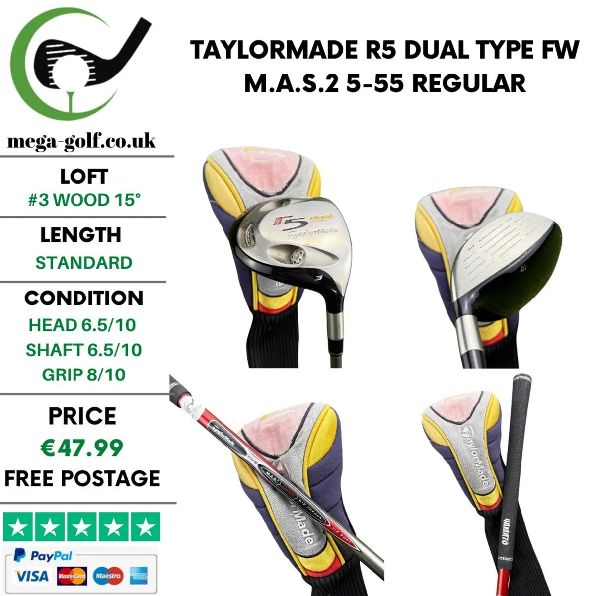 Taylormade R5 Dual Type FW #3 Wood 15° / Regular - Image 1