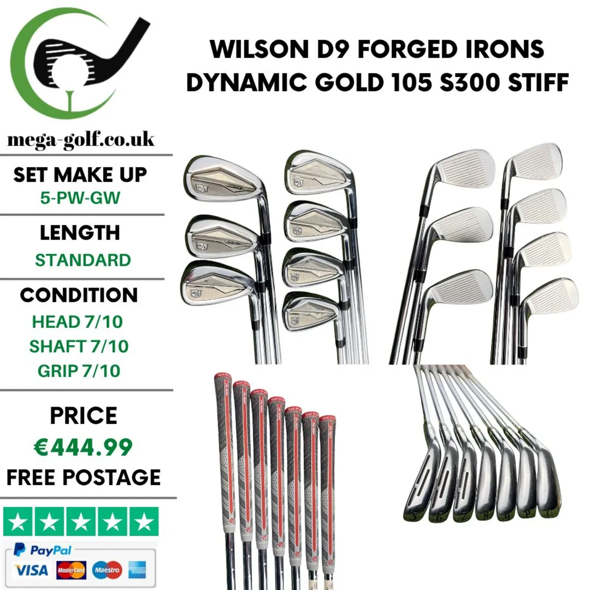 Wilson D9 Forged Irons / 5-Pw-Gw / Stiff - Image 1