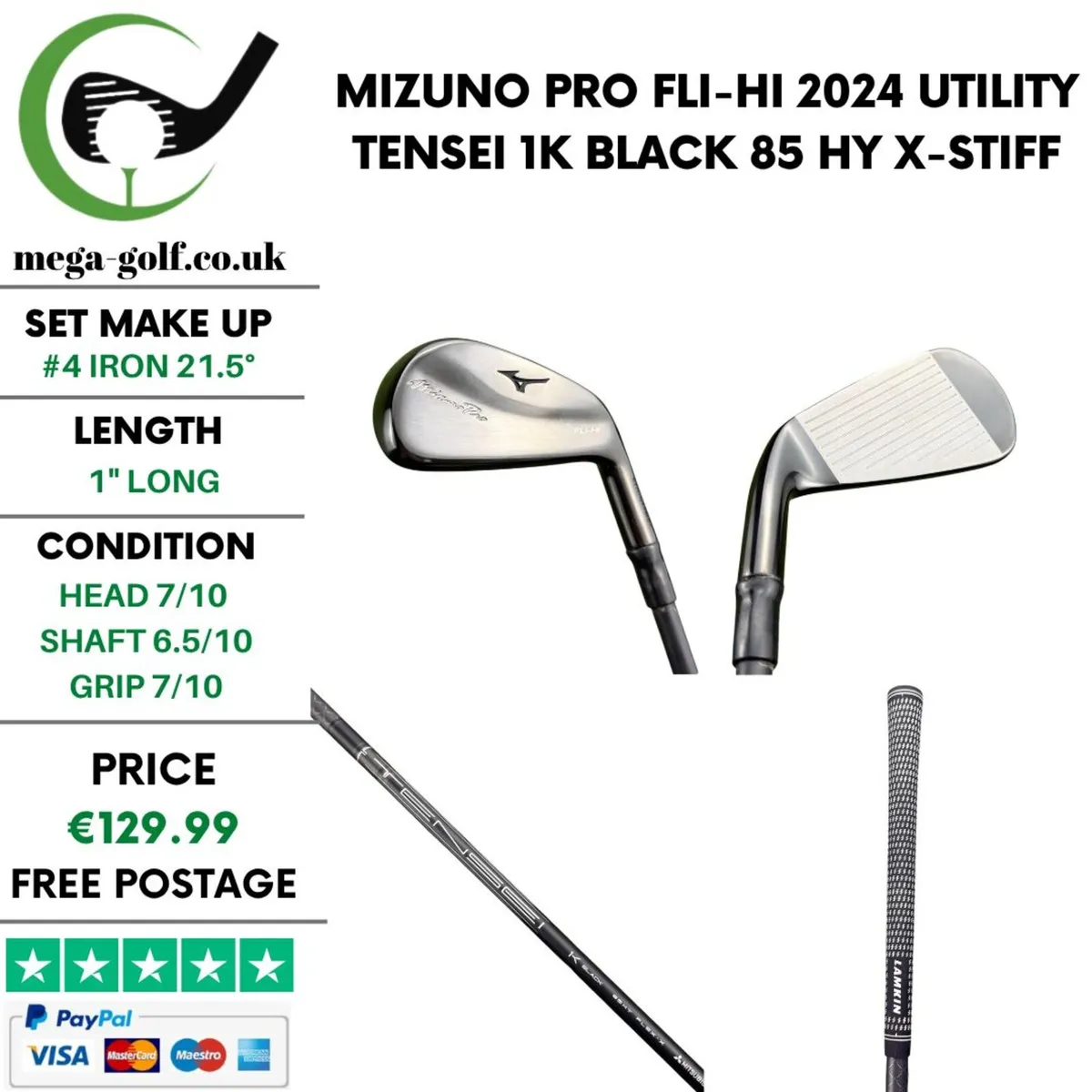 Mizuno Pro Fli-Hi 2024 Utility #4 Iron 21.5° - Image 1