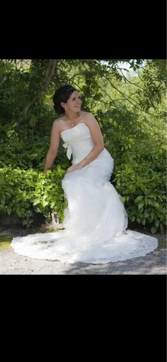 Designer wedding dress and floor length veil - Image 2