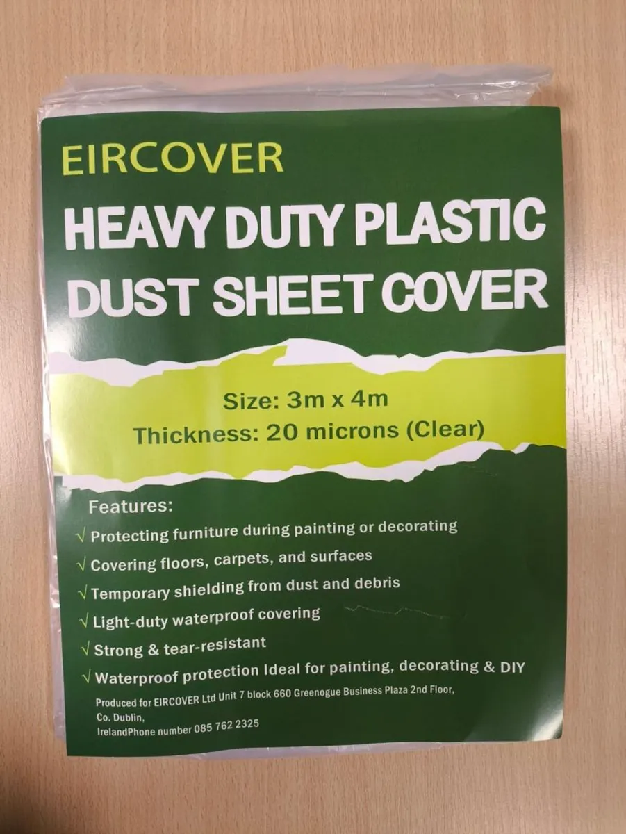 Plastic dust sheet 3m x 4m (10' x 13') - Image 1