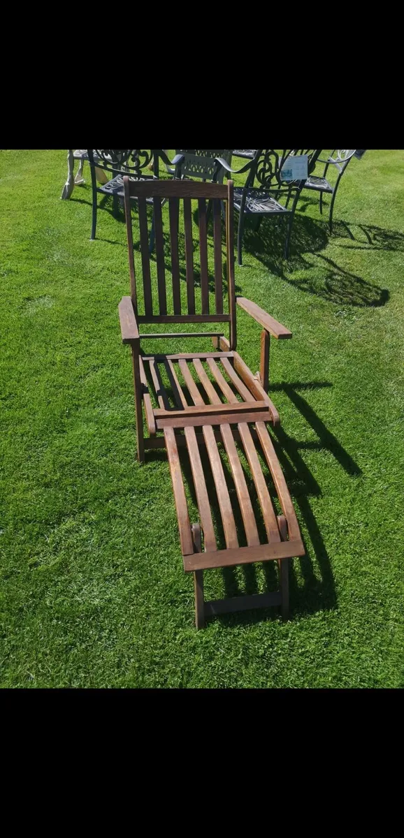 Pair of Wooden Loungers - Image 2