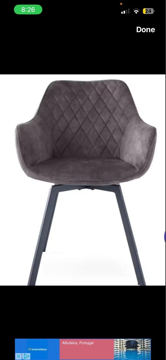 Two swivel dining chairs - Image 1