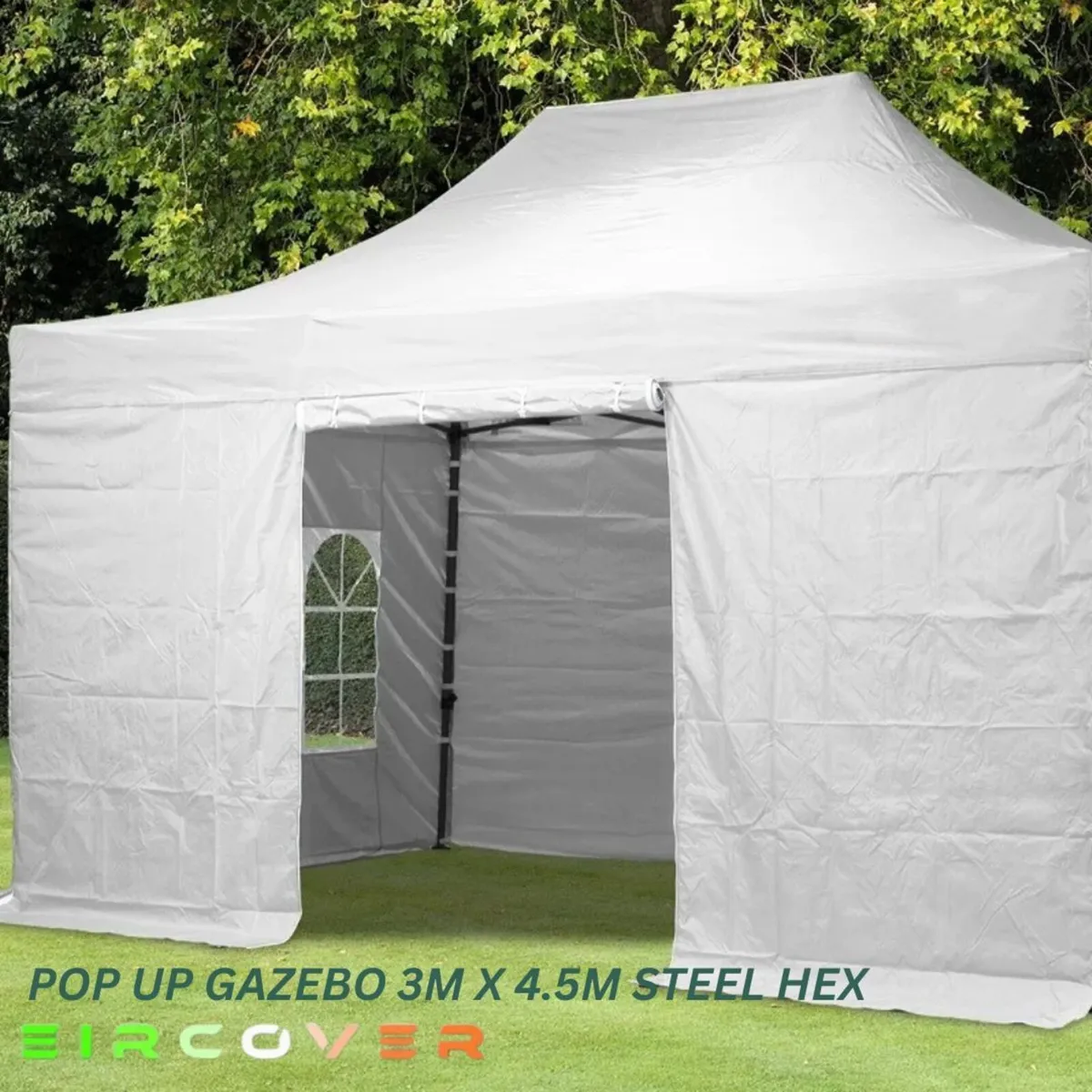 Heavy Duty Pop Up Gazebo Steel 40mm Hex 3m x 4.5m - Image 1