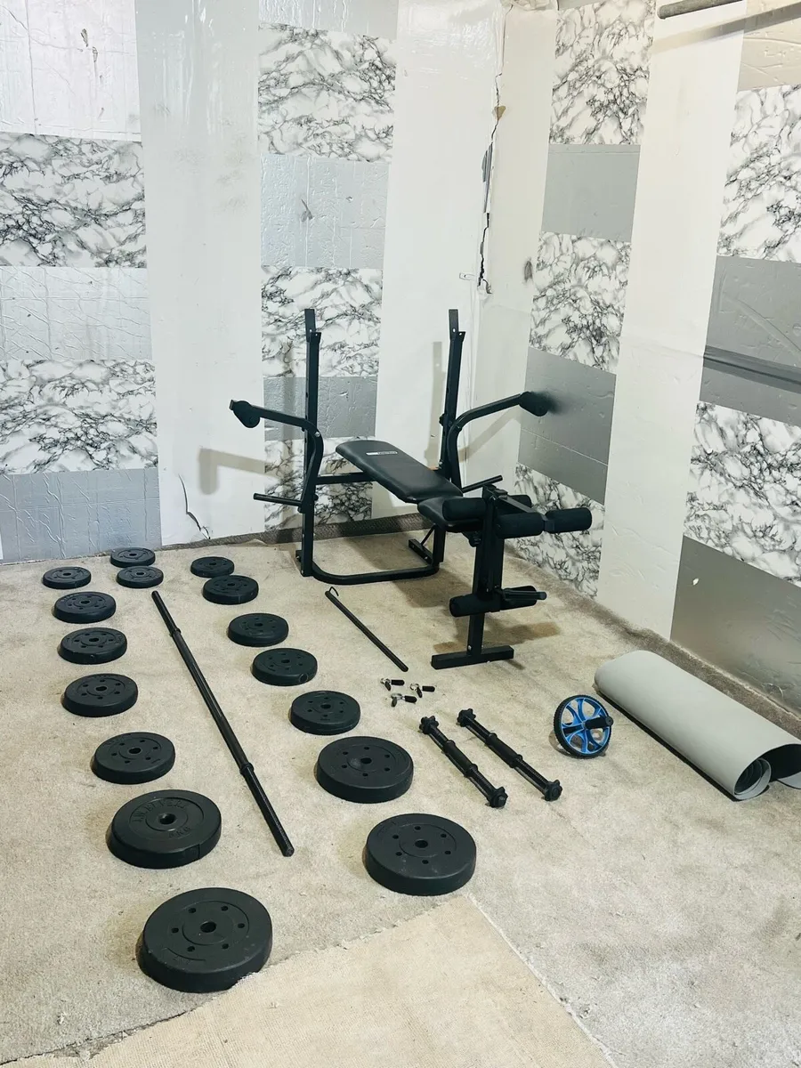 BARBELL WEIGHT SET WEIGHT BENCH MAT ++ - Image 2