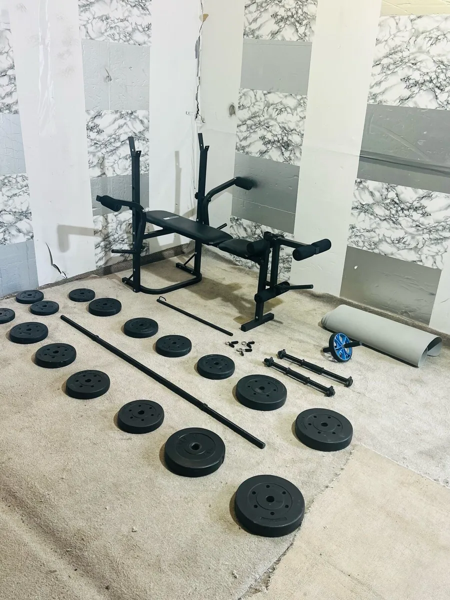 BARBELL WEIGHT SET WEIGHT BENCH MAT ++ - Image 3